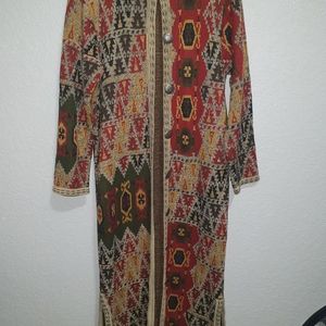 Double d long sweater coat